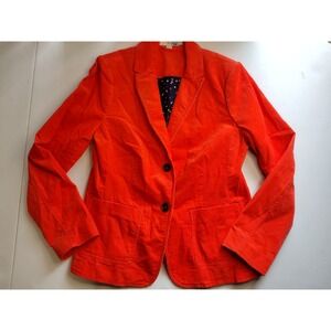 Boden‎ Orange Corduroy Blazer Women's Size 10R Jacket Fall Autumn